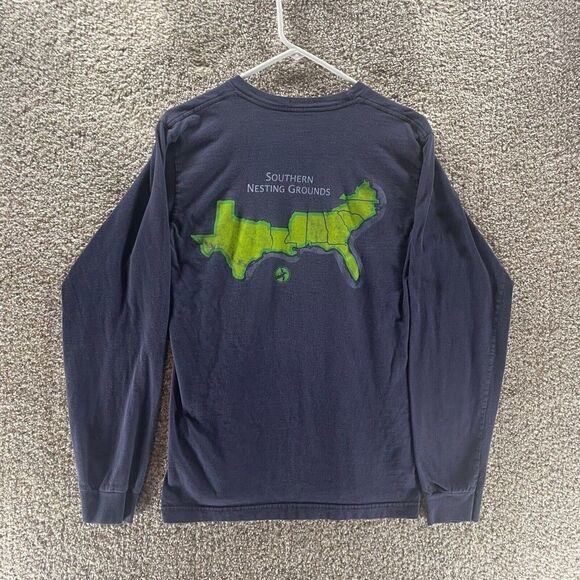 Logerhead Apparel Shirt Adult Medium Blue Southern Nesting Grounds Cotton Logo - Picture 1 of 11